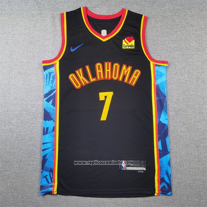 Camiseta Oklahoma City Thunder Chet Holmgren #7 Ciudad 2024-25 Negro